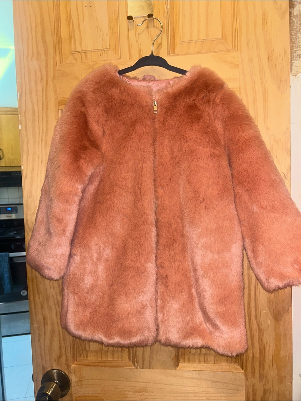 SOLD ♥️ GAP Girls Faux Fur Pea Coat in pink - Picture 2 of 8
